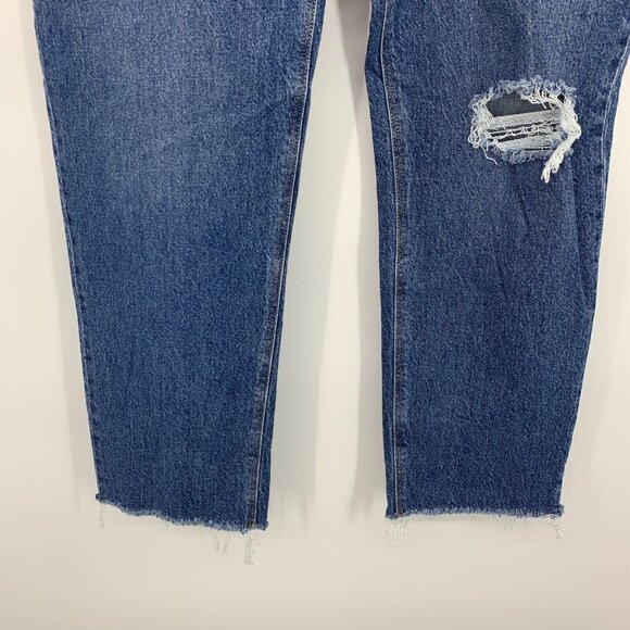 Old Navy Jeans High Rise Slouchy Straight Button Fly Distressed Denim - Picture 5 of 9